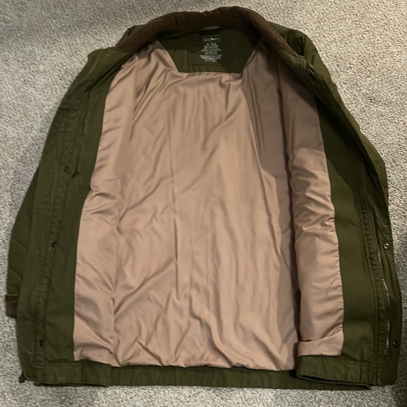 L.L. Bean Quilted Olive Green Lined Original Field Coat Jacket Men's Size XL-T. - Picture 4 of 5